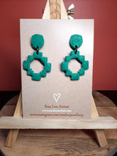 Load image into Gallery viewer, Jade stud handmade earrings polymer clay earthy