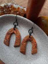 Load image into Gallery viewer, Terracotta rainbows dangle handmade earrings polymer clay earthy