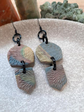 Load image into Gallery viewer, Ocean foam dangle handmade earrings polymer clay earthy
