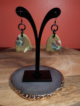 Load image into Gallery viewer, Gold tulips dangle handmade earrings polymer clay earthy
