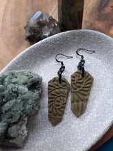 Load image into Gallery viewer, Sweet clover dangle handmade earrings polymer clay earthy