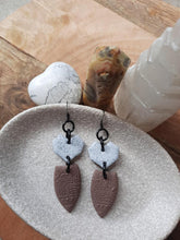 Load image into Gallery viewer, Sandstone dangle handmade earrings polymer clay earthy