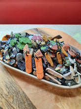 Load image into Gallery viewer, Rusty rainbow stud handmade earrings polymer clay earthy