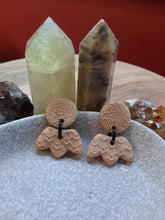 Load image into Gallery viewer, Gold tulip stud handmade earrings polymer clay earthy