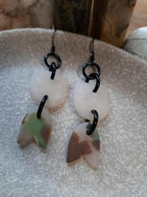 Load image into Gallery viewer, Night frost dangle handmade earrings polymer clay earthy