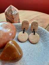 Load image into Gallery viewer, Light bark stud handmade earrings polymer clay earthy
