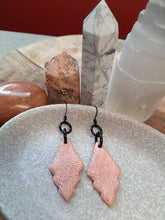 Load image into Gallery viewer, Glitzy moth wings dangle handmade earrings polymer clay earthy
