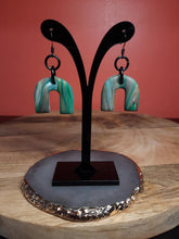 Load image into Gallery viewer, Mint slice dangle handmade earrings polymer clay earthy