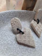 Load image into Gallery viewer, Ivory stud handmade earrings polymer clay earthy