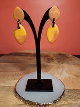 Load image into Gallery viewer, Orange fizz stud handmade earrings polymer clay earthy