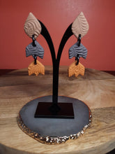 Load image into Gallery viewer, Rusty steel stud handmade earrings polymer clay earthy