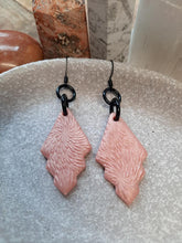 Load image into Gallery viewer, Glitzy moth wings dangle handmade earrings polymer clay earthy