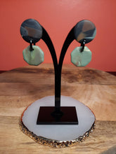 Load image into Gallery viewer, Sage stud handmade earrings polymer clay earthy