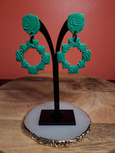 Load image into Gallery viewer, Jade stud handmade earrings polymer clay earthy