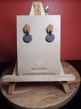 Load image into Gallery viewer, Grey sky stud handmade earrings polymer clay earthy