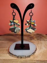Load image into Gallery viewer, flower leadlight dangle handmade earrings polymer clay earthy
