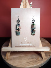 Load image into Gallery viewer, Swampy dangle handmade earrings polymer clay earthy
