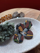 Load image into Gallery viewer, Leadlight gum nuts stud handmade earrings polymer clay earthy