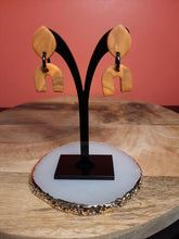 Load image into Gallery viewer, Rusty rainbow stud handmade earrings polymer clay earthy