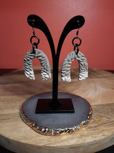 Load image into Gallery viewer, Latte dangle handmade earrings polymer clay earthy