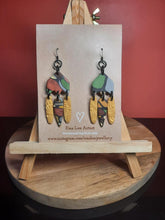 Load image into Gallery viewer, Summer nights dangle handmade earrings polymer clay earthy