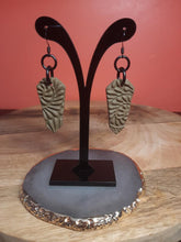 Load image into Gallery viewer, Sweet clover dangle handmade earrings polymer clay earthy