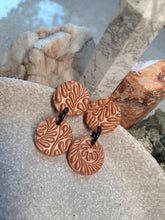 Load image into Gallery viewer, Rose beige stud handmade earrings polymer clay earthy
