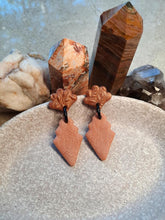 Load image into Gallery viewer, Tuscan sun stud handmade earrings polymer clay earthy