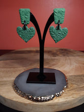 Load image into Gallery viewer, Green vines stud handmade earrings polymer clay earthy