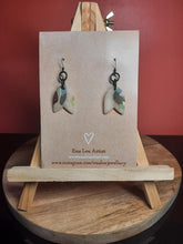 Load image into Gallery viewer, Eucalyptus leaf dangle handmade earrings polymer clay earthy