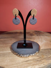 Load image into Gallery viewer, Grey sky stud handmade earrings polymer clay earthy