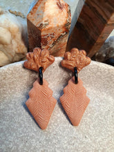 Load image into Gallery viewer, Tuscan sun stud handmade earrings polymer clay earthy