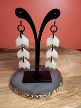 Load image into Gallery viewer, Snowflakes dangle handmade earrings polymer clay earthy