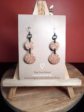 Load image into Gallery viewer, Goddess copper dangle handmade earrings polymer clay earthy