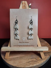 Load image into Gallery viewer, Snowflakes dangle handmade earrings polymer clay earthy