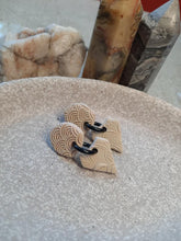 Load image into Gallery viewer, Sandcastle stud handmade earrings polymer clay earthy