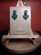 Load image into Gallery viewer, Green vines stud handmade earrings polymer clay earthy