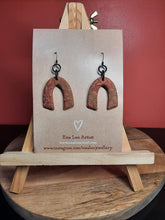 Load image into Gallery viewer, Rusty rainbow dangle handmade earrings polymer clay earthy