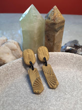 Load image into Gallery viewer, Maize gold stud handmade earrings polymer clay earthy