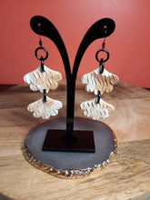 Load image into Gallery viewer, Protea blossom dangle handmade earrings polymer clay earthy