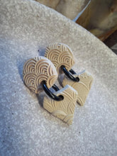 Load image into Gallery viewer, Sandcastle stud handmade earrings polymer clay earthy