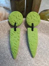 Load image into Gallery viewer, Palm leaf stud handmade earrings polymer clay earthy