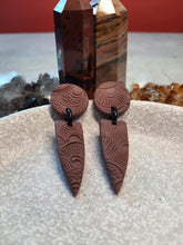 Load image into Gallery viewer, Mocha stud handmade earrings polymer clay earthy