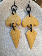 Load image into Gallery viewer, Honeysuckle dangle handmade earrings polymer clay earthy