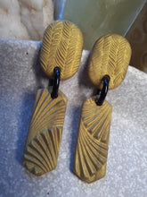 Load image into Gallery viewer, Maize gold stud handmade earrings polymer clay earthy