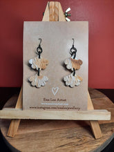 Load image into Gallery viewer, Protea blossom dangle handmade earrings polymer clay earthy