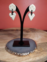 Load image into Gallery viewer, Sandcastle stud handmade earrings polymer clay earthy