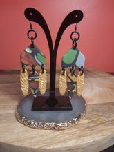 Load image into Gallery viewer, Summer nights dangle handmade earrings polymer clay earthy