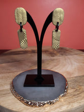 Load image into Gallery viewer, Maize gold stud handmade earrings polymer clay earthy