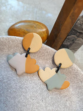 Load image into Gallery viewer, Summer haze stud handmade earrings polymer clay earthy